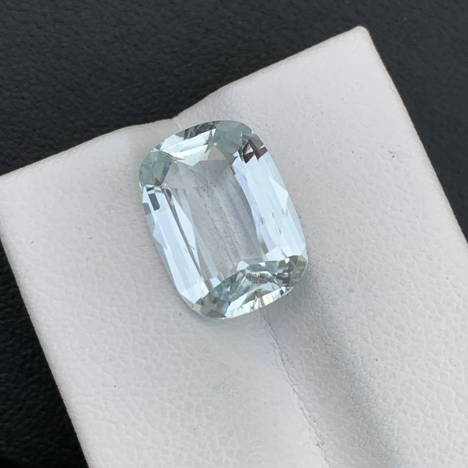 Natural Aquamarine 6.45 Carat Cushion Shape Faceted Loose Gemstone For Jewelry Making — view 5